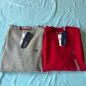 Fila Men's Crewneck Sweatshirt Duo - Red and Gray